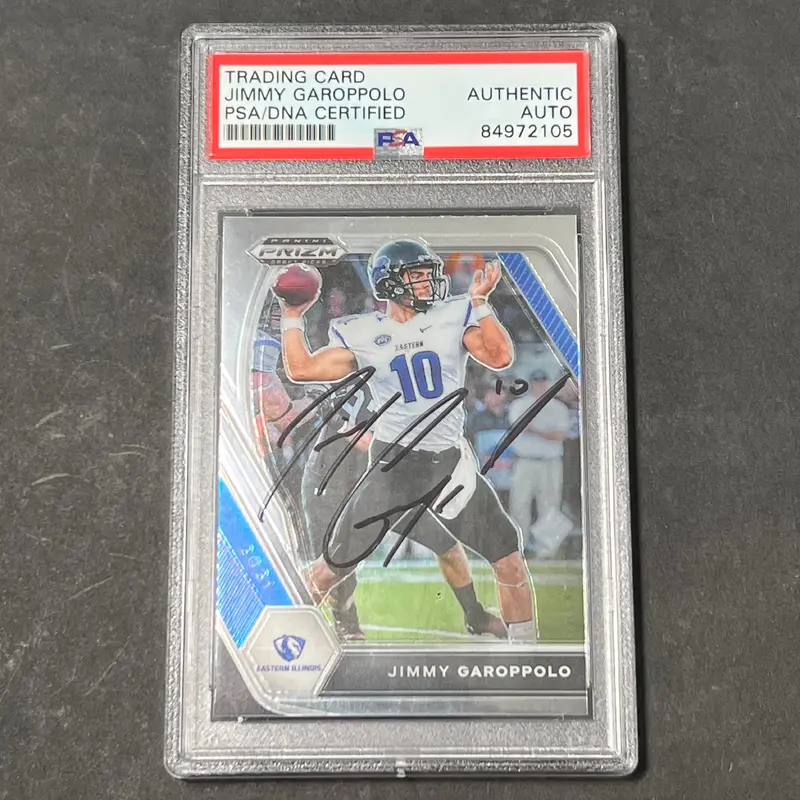 2021 Panini Prizm Draft Picks #27 Jimmy Garoppolo Signed Card AUTO PSA Slabbed 49ers