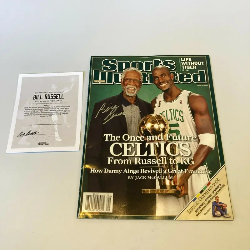 Bill Russell Signed 2009 Boston Celtics NBA Champs Sports Illustrated JSA COA