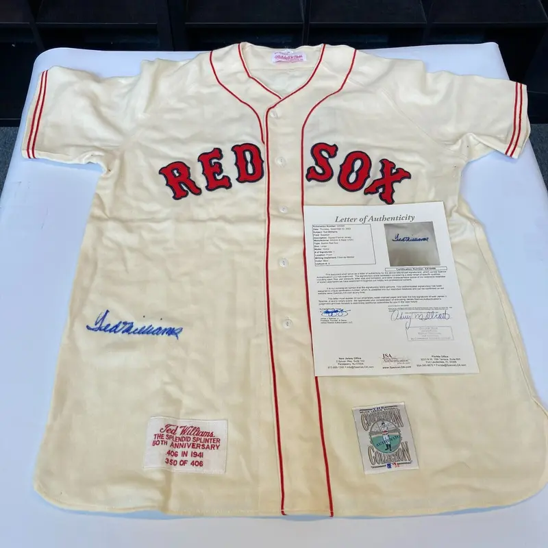 Ted Williams Signed 1941 Boston Red Sox Game Model Jersey With JSA COA