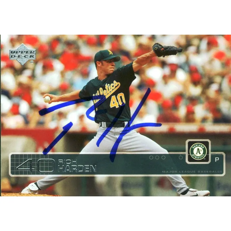 Athletics Rich Harden Authentic Signed Card 2003 Upper Deck #544 w/ COA