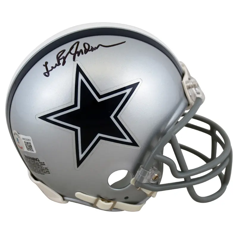 Cowboys Lee Roy Jordan Authentic Signed Silver Rep Mini Helmet BAS Witnessed