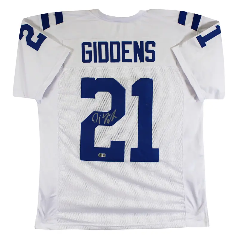 D.J. Giddens Authentic Signed White Pro Style Jersey Autographed BAS Witnessed