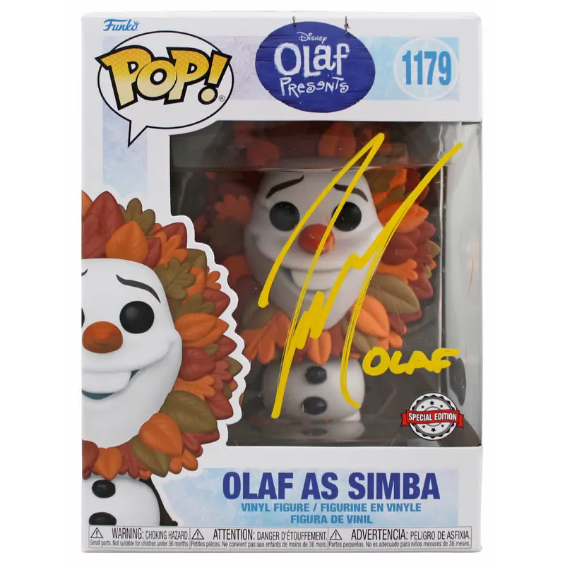 Josh Gad Frozen "Olaf" Signed #1179 Olaf as Simba Funko Pop Vinyl Figure BAS 1