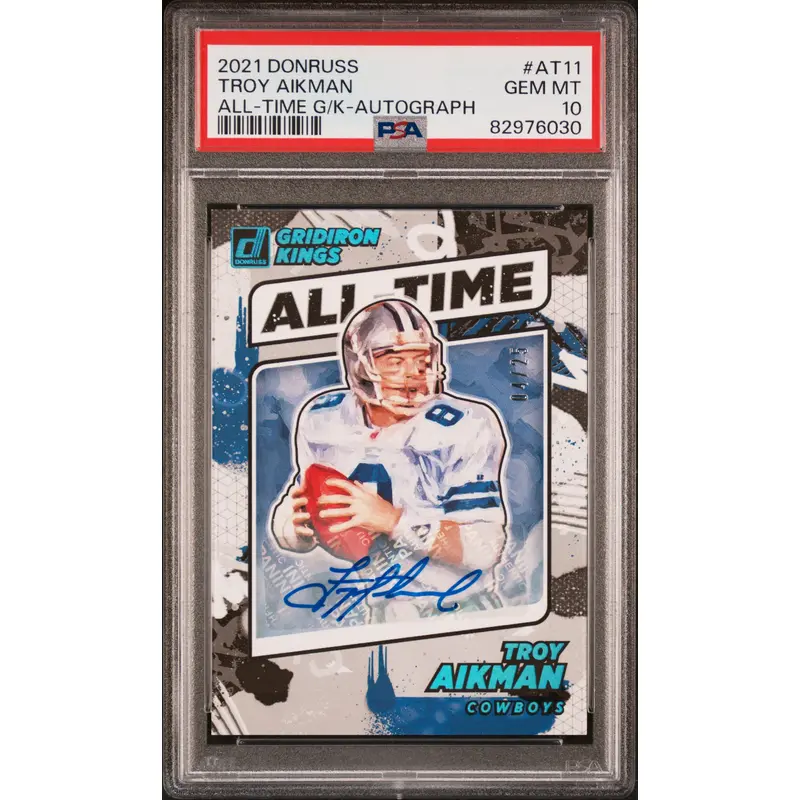 Troy Aikman 2021 Donruss All-Time Greats Auto #4/25 PSA 10 Gem Mint