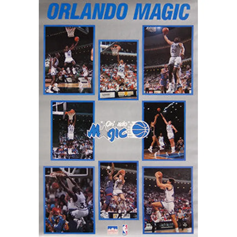 Orlando Magic Inaugural Season (1989-90) 8-Player NBA Action Poster - Starline Inc.