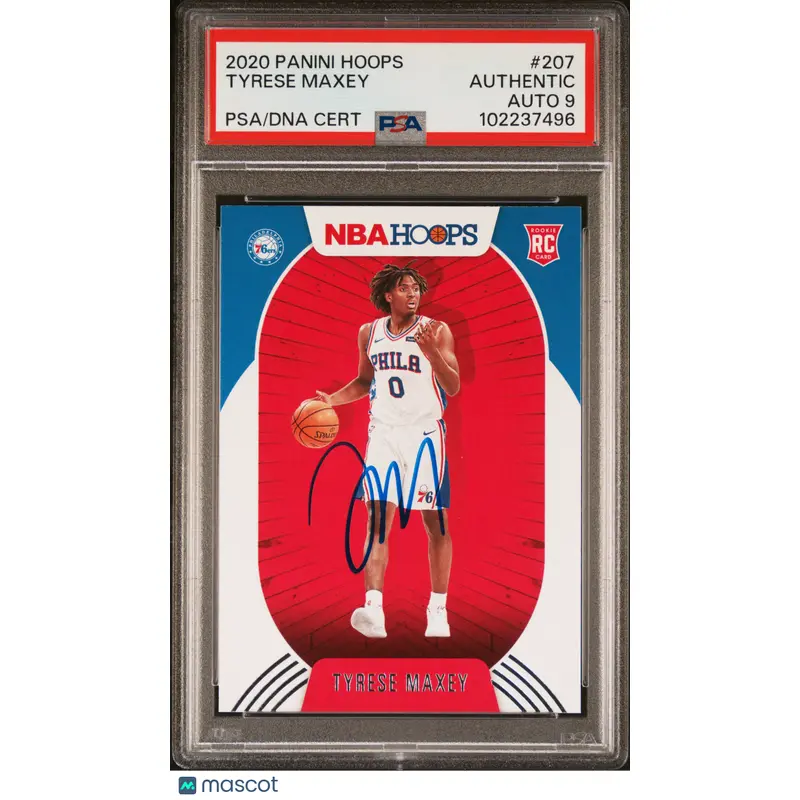 2020 Panini Hoops #207 Tyrese Maxey PSA Auto 9