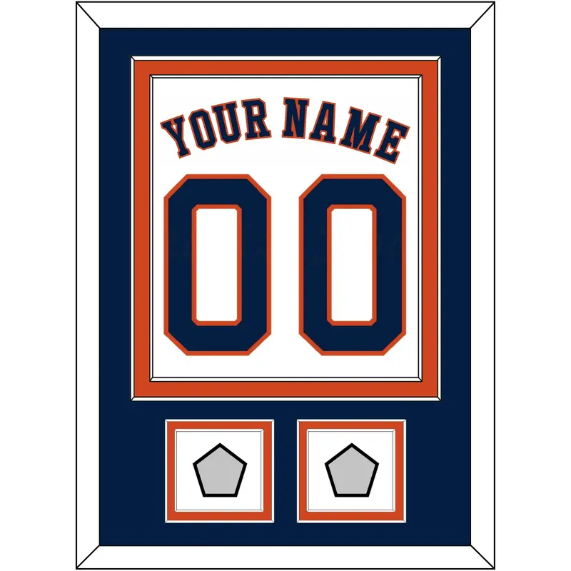 Houston Name, Number & 2 World Series Jersey Patches - Home White - Double Mat 3