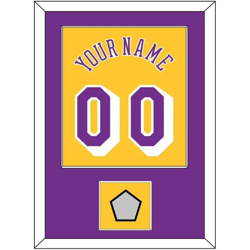 Los Angeles Name & Number With 5x Champions Patch - Home Yellow (1978-1997) - Single Mat 2