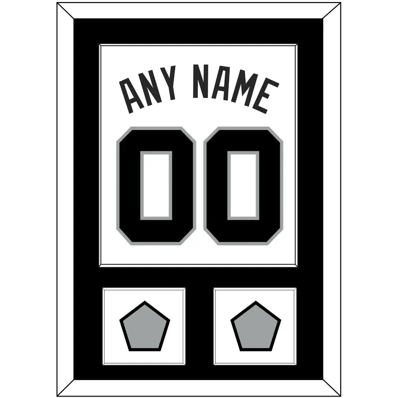 San Antonio Name & Numbers With 2 Finals Patches - Home White (1989-2002) - Single Mat 1