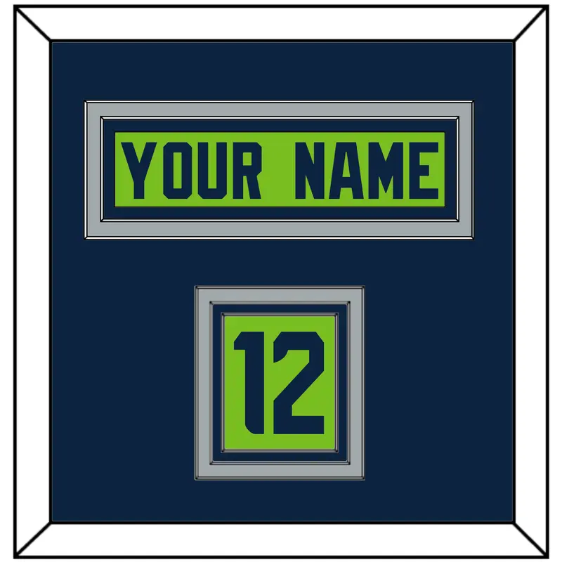 Seattle Nameplate & Number (Shoulder) - Alternate Green - Triple Mat 2
