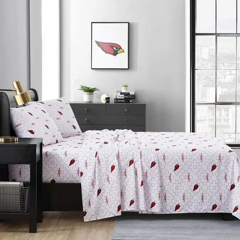 Arizona Cardinals Scatter Sheet Set Queen