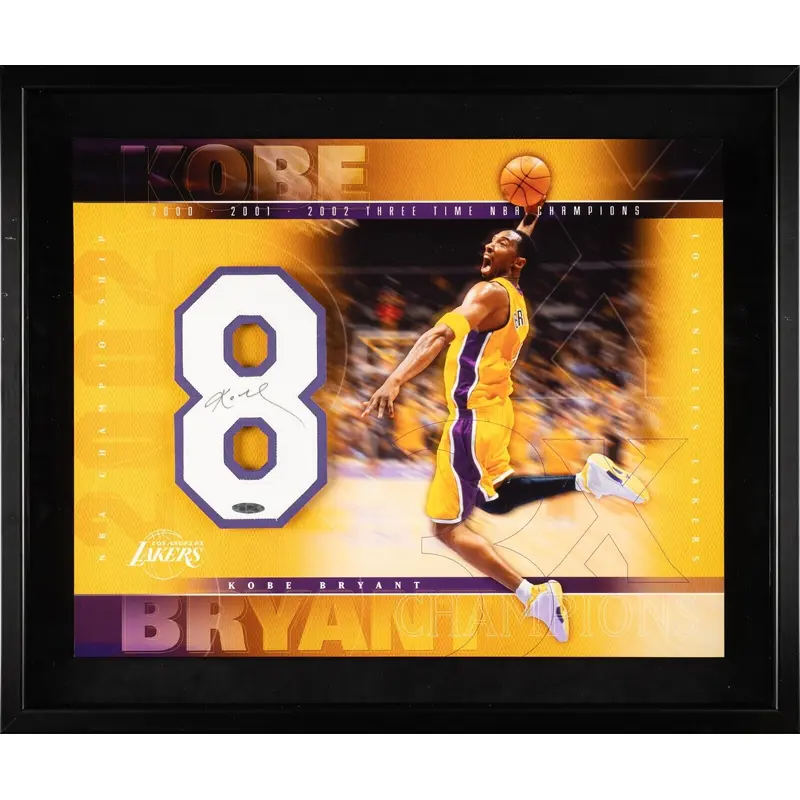 Kobe Bryant Signed Jersey Number #8 Display Upper Deck UDA COA Lakers