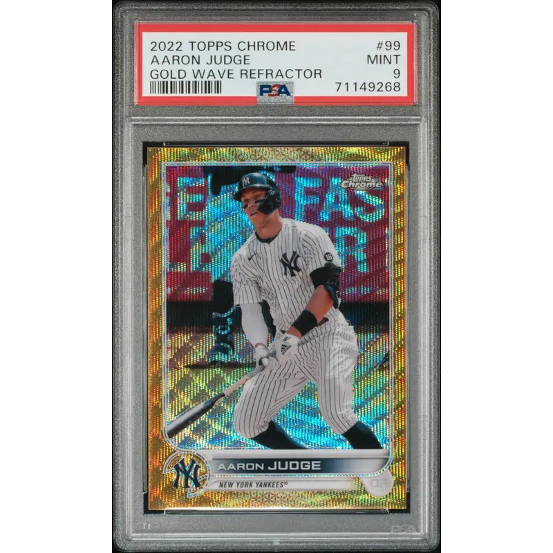 Aaron Judge 2022 Topps Chrome Gold Wave Refractor #40/50 PSA 9 Mint