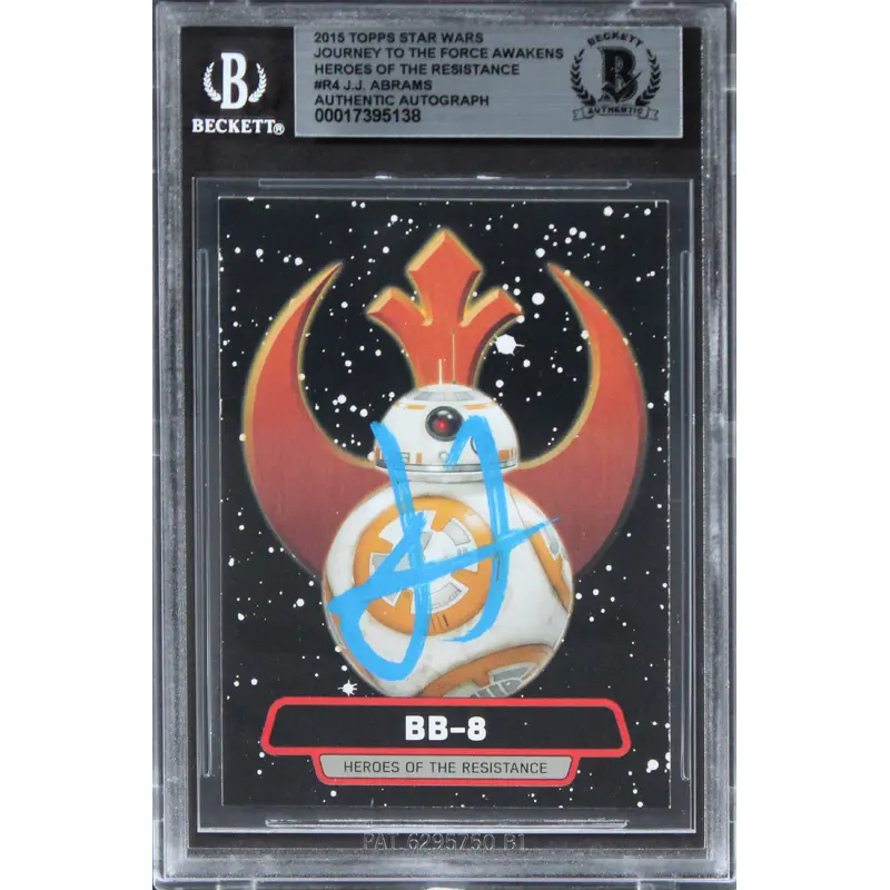 J.J. Abrams Signed 2015 Topps Star Wars Journey TTF Awakens #R4 Card BAS Slab