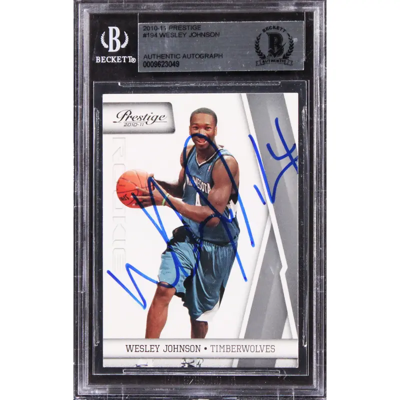 Timberwolves Wesley Johnson Authentic Signed 2010 Prestige #194 Card BAS Slab