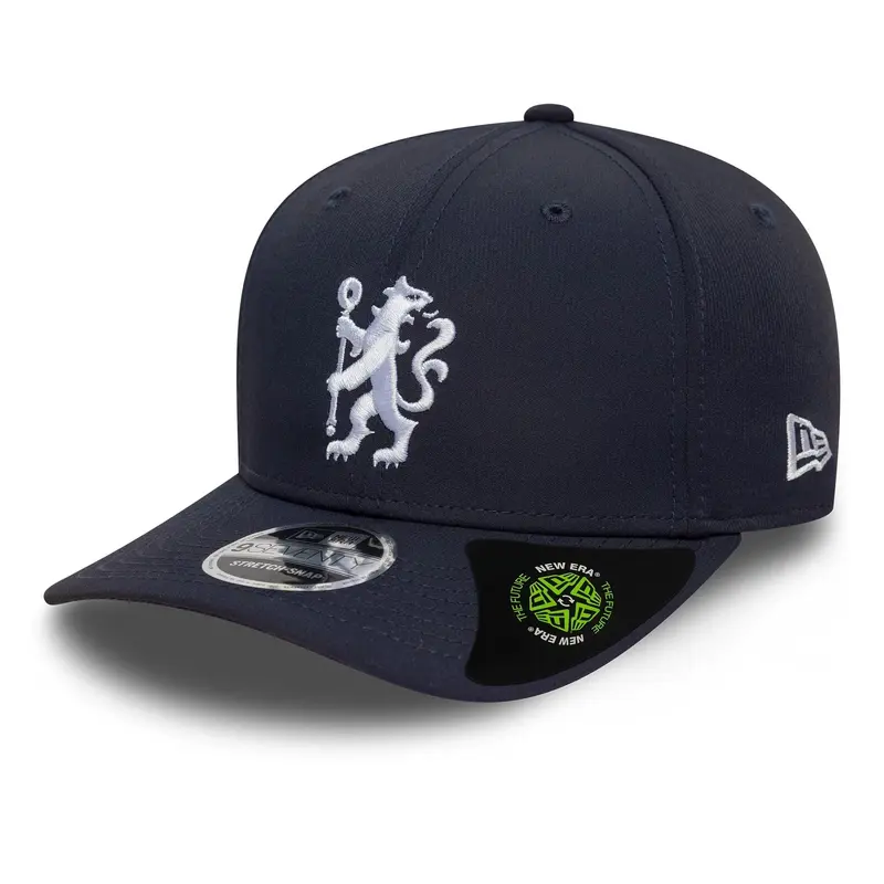 Chelsea FC Lion Crest Recycled Navy 9SEVENTY Stretch Snap Adjustable Cap
