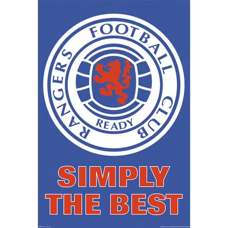 Glasgow Rangers "Simply the Best" SPL Soccer Official Logo Crest Poster - GB Eye