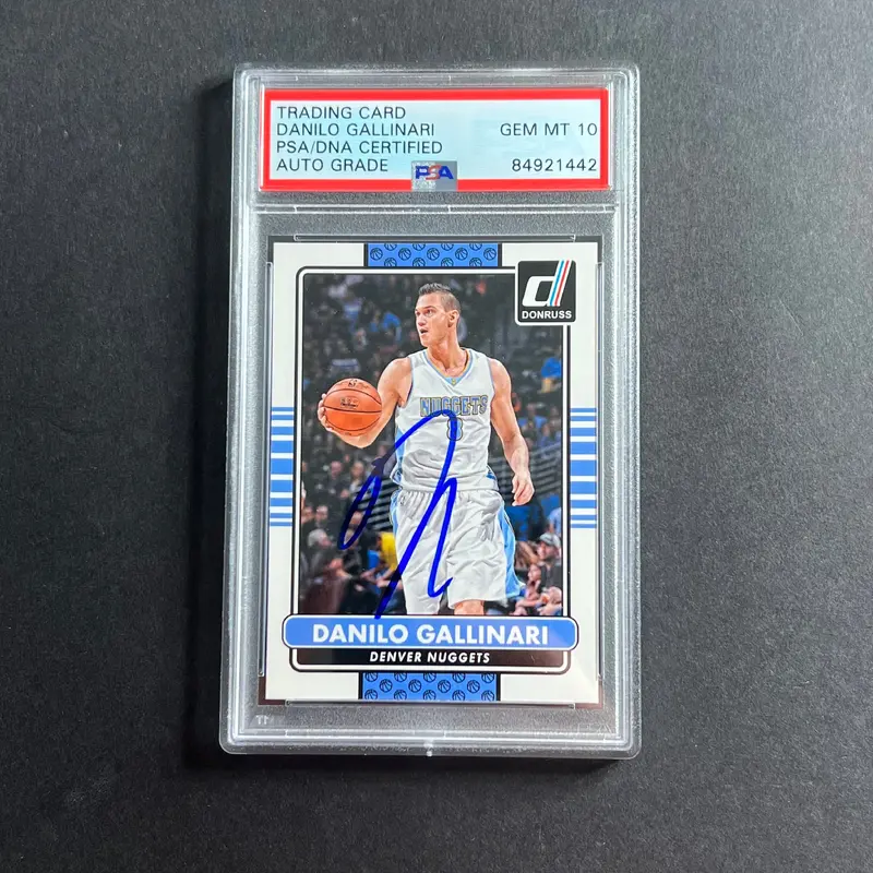 2014-15 Panini Donruss #191 Danilo Gallinari Signed Card AUTO 10 PSA Slabbed Nuggets