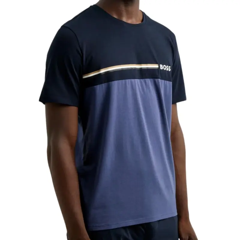 HUGO BOSS MENS T SHIRT BLUE UNIQUE T SHIRT RN 50521992403
