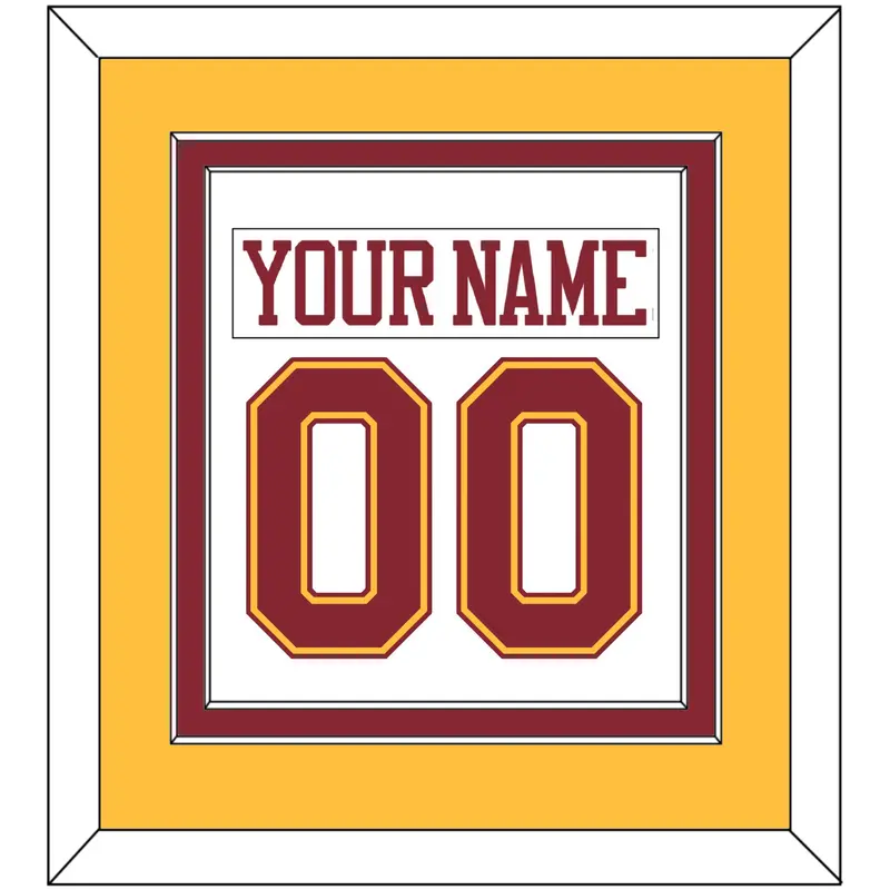 Minnesota Nameplate & Number (Back) Combined - Home White - Double Mat 4