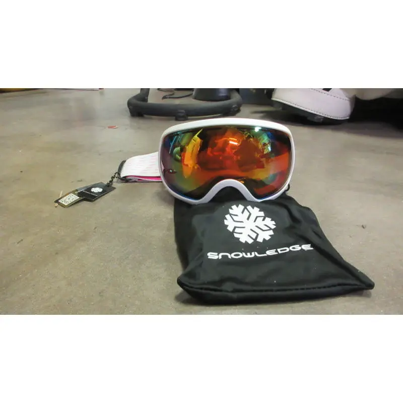 New Snowlodge Icyvanes Ski Goggles - Matte White/ Orange Fake Red