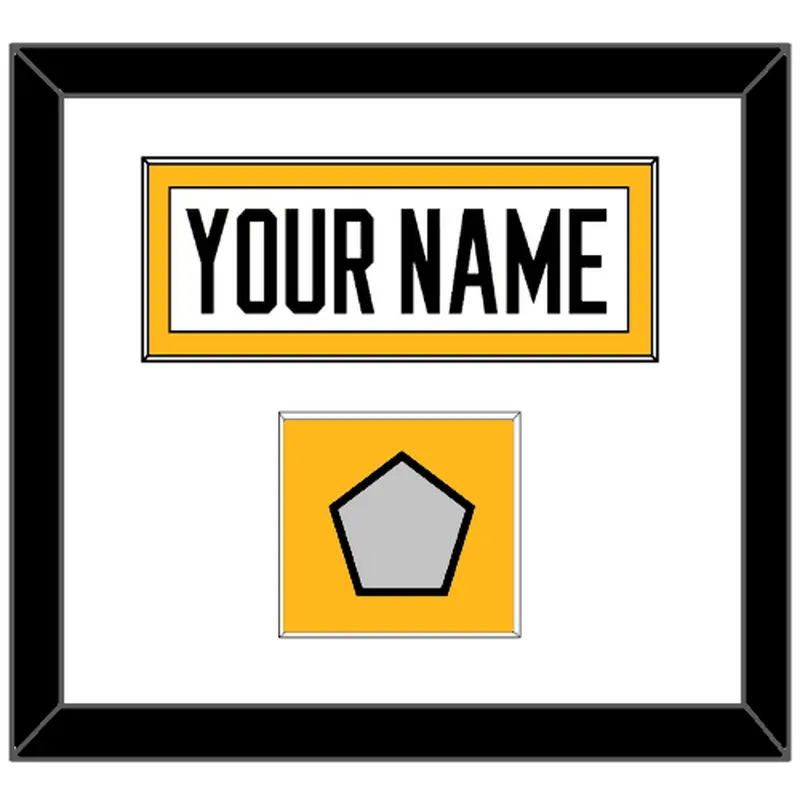 Pittsburgh Nameplate & Stanley Cup Champions Patch - Road White - Single Mat 1