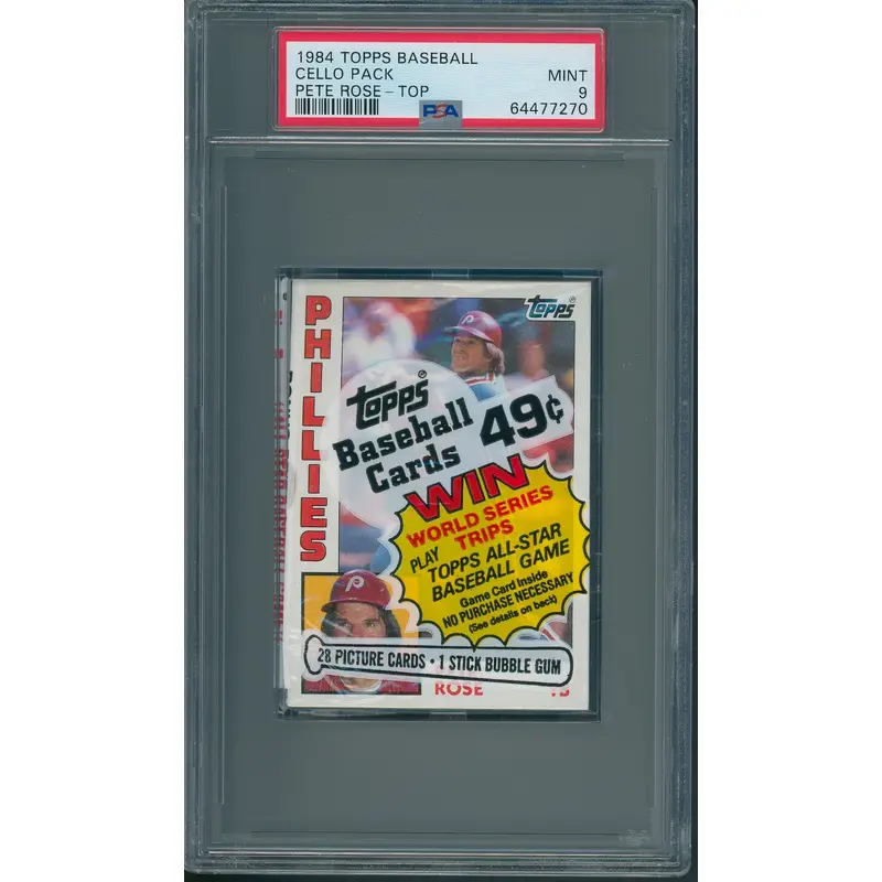 1984 Topps Baseball Cello Pack Pete Rose PSA 9 *7270