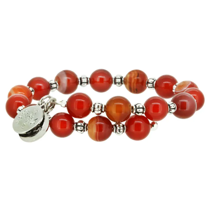 Amber Agate Wrap Bracelet