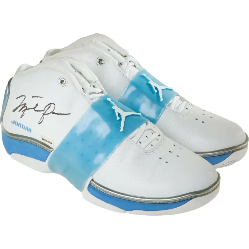 Michael Jordan Signed Jumpman Trifecta Sneakers Shoes UDA Upper Deck & PSA DNA