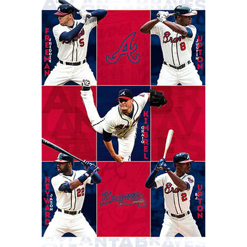 Atlanta Braves "Five Stars" (2014) MLB Superstars Action Poster - Costacos Sports