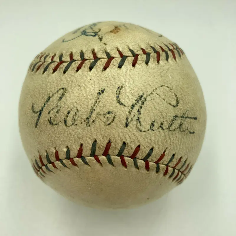 Beautiful Babe Ruth & Lou Gehrig Signed American League Baseball PSA DNA & JSA