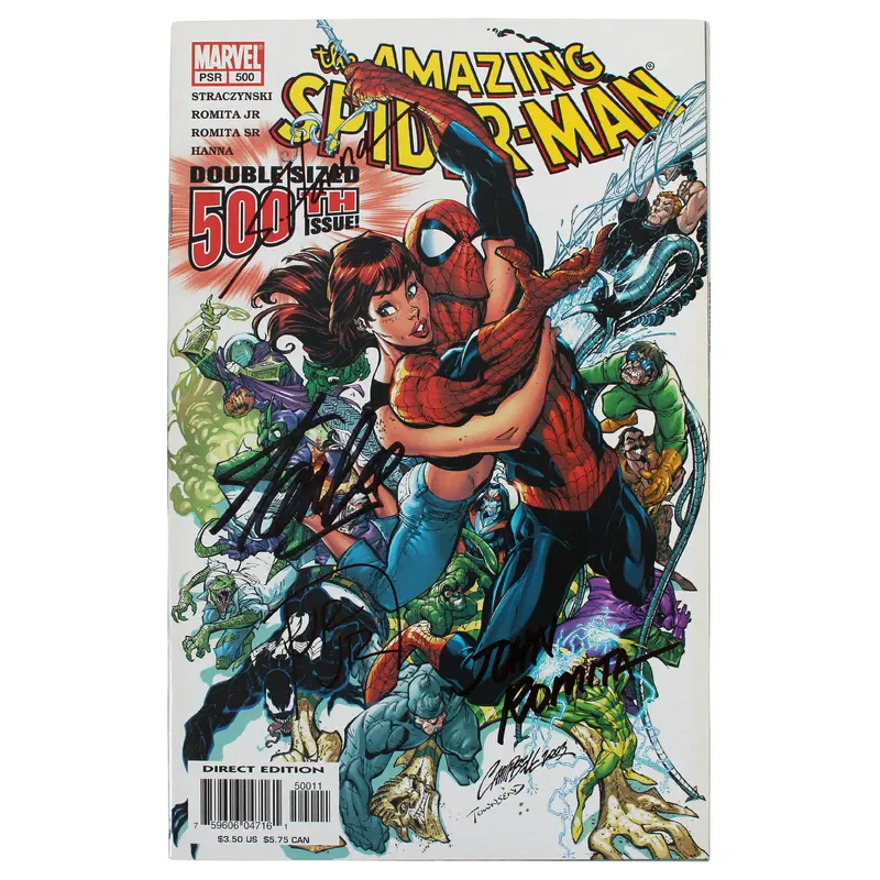 (4) Stan Lee, Romita, Hanna +1 Signed The Amazing Spider-Man #500 Comic JSA