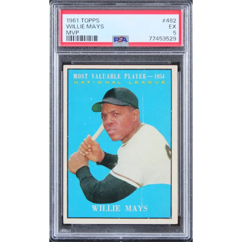 Giants Willie Mays 1961 Topps #482 Card Graded EX-5 PSA Slabbed