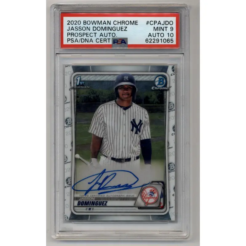 Jasson Dominguez 2020 Bowman Chrome Prospect Auto PSA 9 Mint 10 Auto