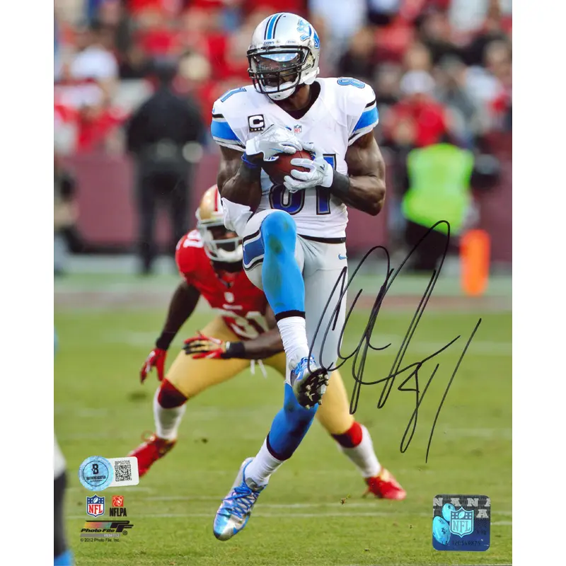 Lions Calvin Johnson Authentic Signed 8x10 Photo Autographed BAS #BP50705