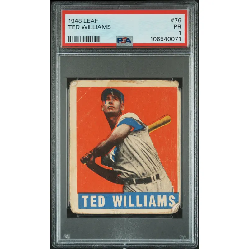 Ted Williams 1948 Leaf #76 PSA 1 Poor