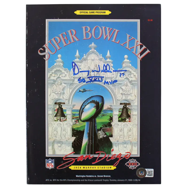 WFT Doug Williams "SB XXII MVP" Authentic Signed SB XXII Program BAS #BA75223