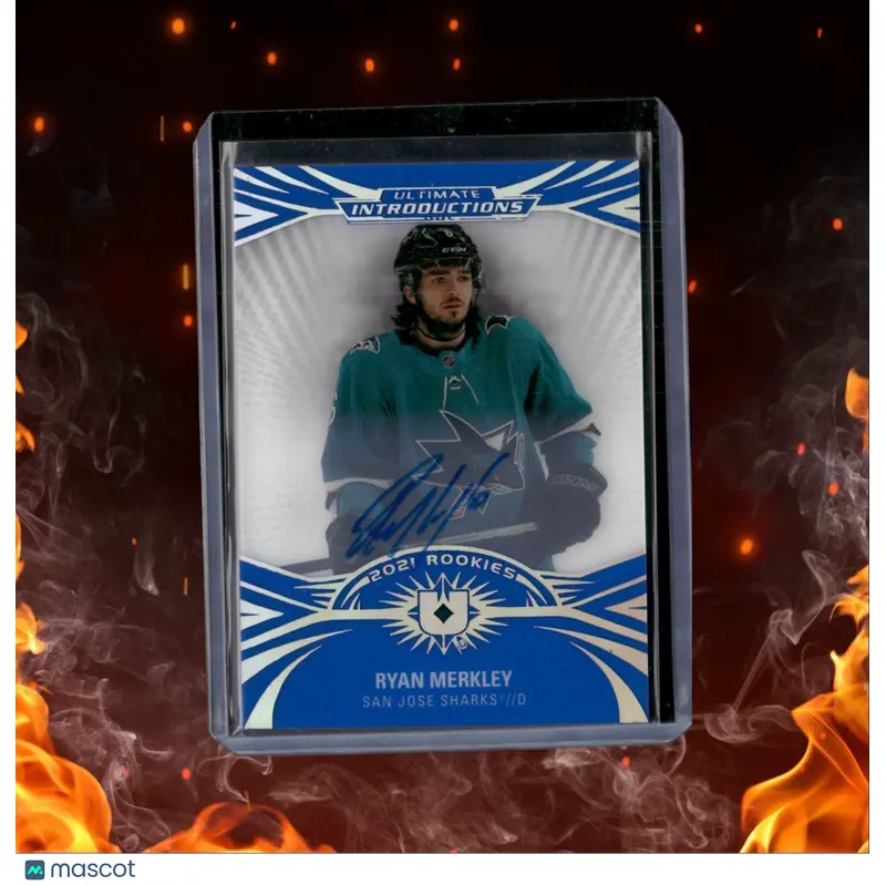 2021-22 Upper Deck Ultimate Collection Ryan Merkley Introductions Blue Rookie
