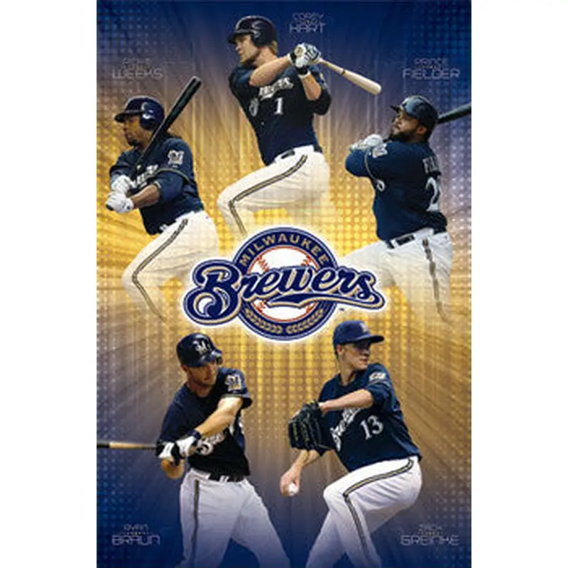 Milwaukee Brewers "Five Alive" (2011) MLB 5-Player Action Poster - Costacos Sports