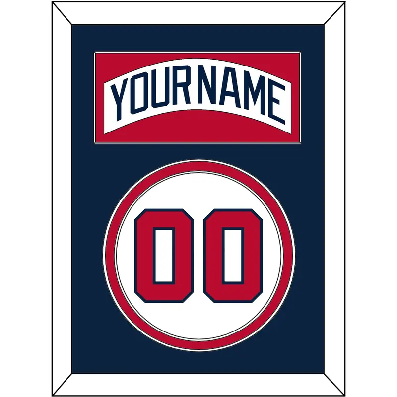 Atlanta Nameplate & Number - Home White (1987-2004) - Double Mat 4