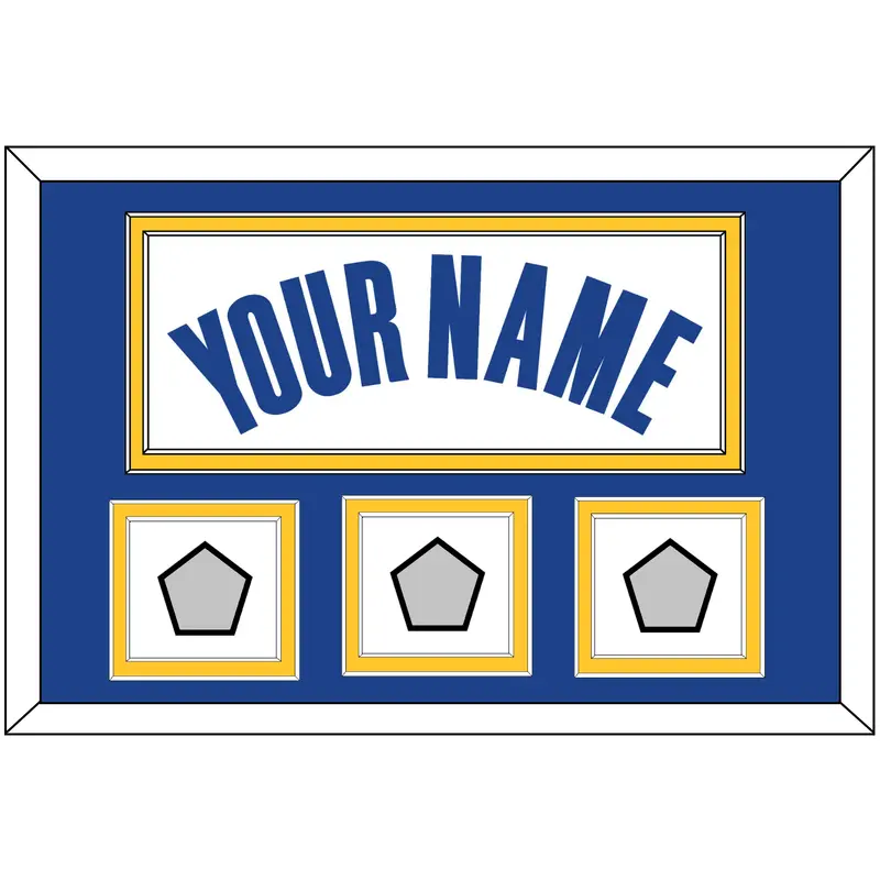 Golden State Name & 3 Champions Patches - White Association - Double Mat 2