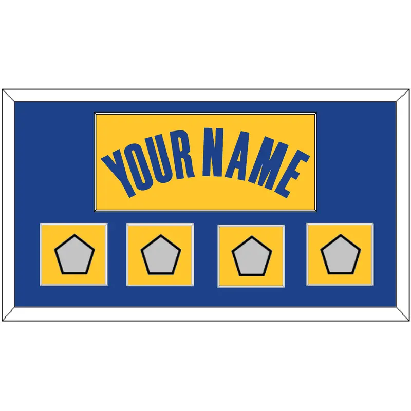 Golden State Name & 4 Finals Patches - Yellow Statement (2019-2022) - Single Mat 2