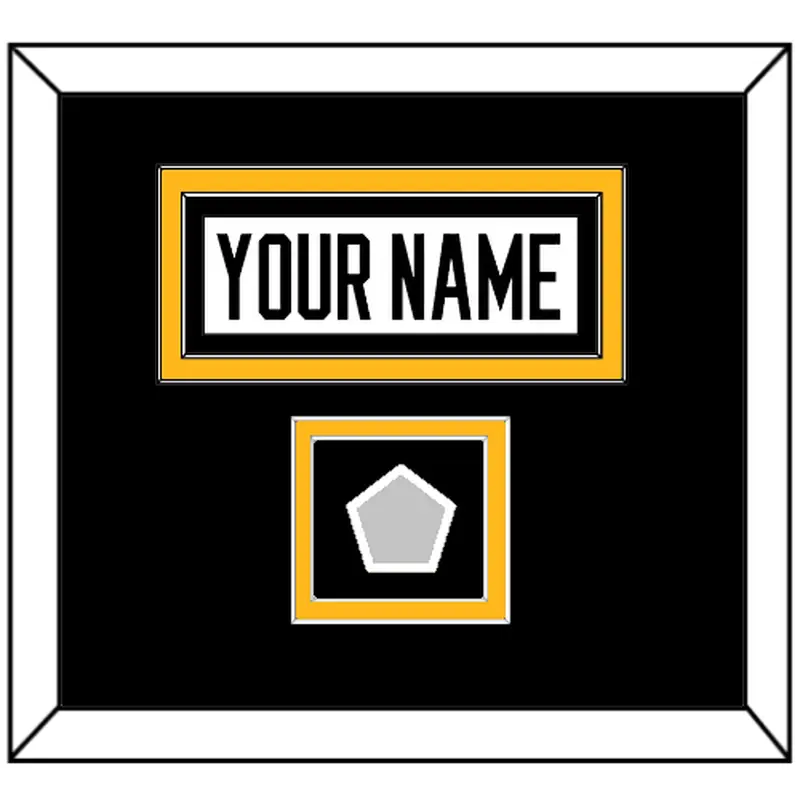 Pittsburgh Nameplate & Stanley Cup Finals Patch - Home White (1988-1992) - Double Mat 4