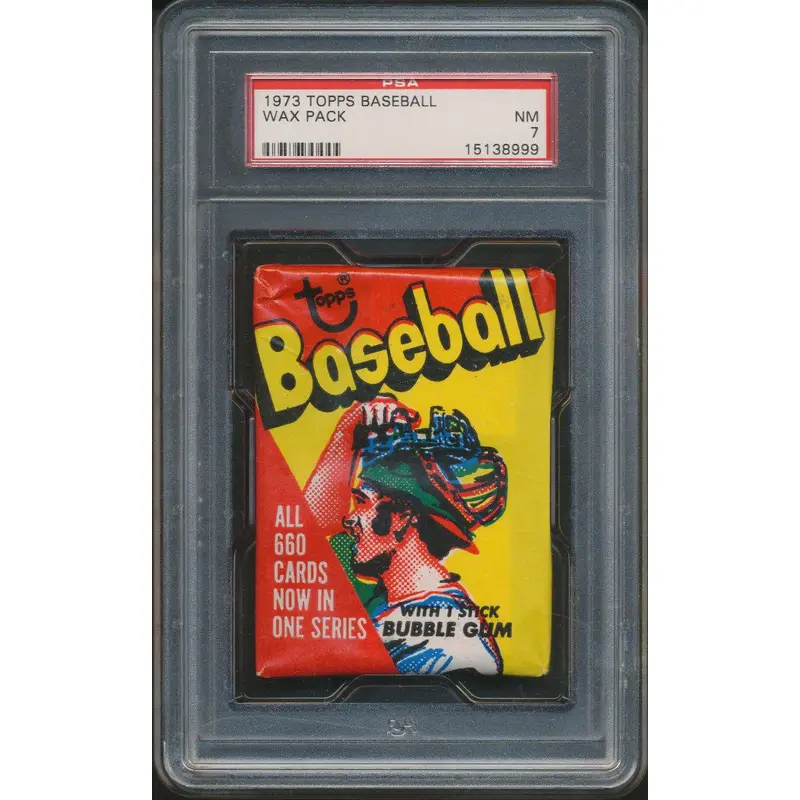 1973 Topps Baseball Unopened All Series Wax Pack PSA 7