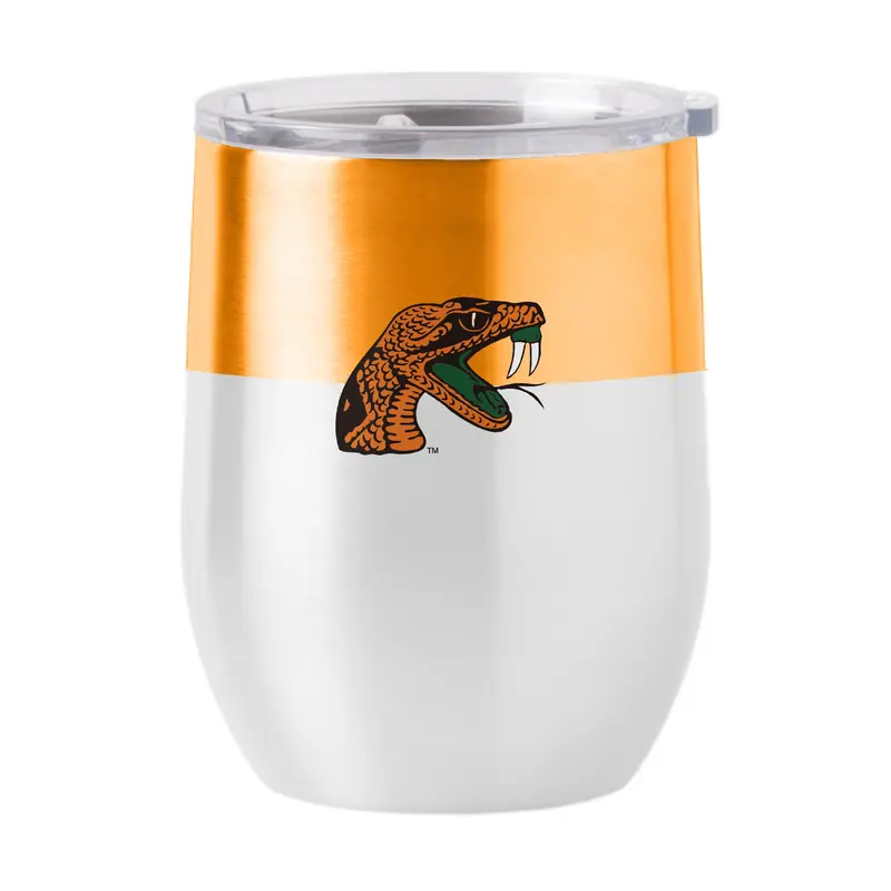 Florida A&M Colorblock 16oz Stainless Curved Beverage