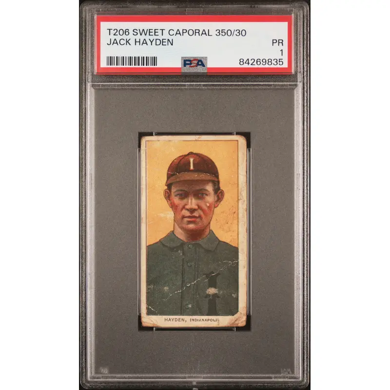 Jack Hayden 1909-11 T206 Sweet Caporal 350/30 PSA 1 Poor