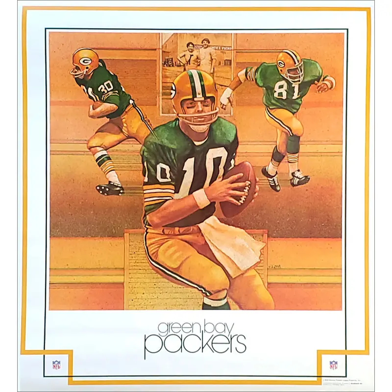 Green Bay Packers "Classic Pack" NFL Theme Art Poster by Jim Lamb - DAMAC 1979