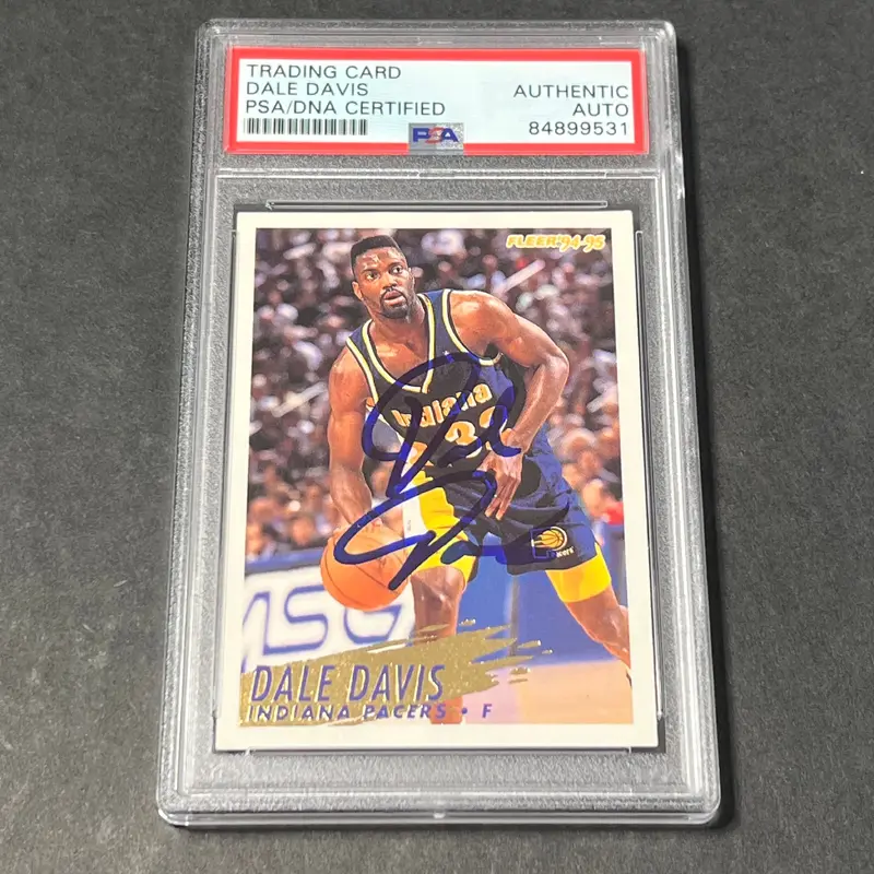 1993-94 Fleer #89 Dale Davis Signed Card PSA Slabbed Pacers