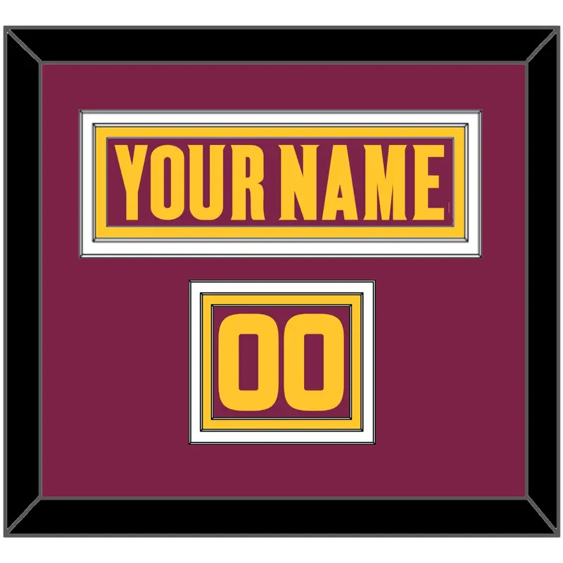 Arizona State Hockey Nameplate & Number (Shoulder) - Road Maroon (2021-2023) - Triple Mat 2