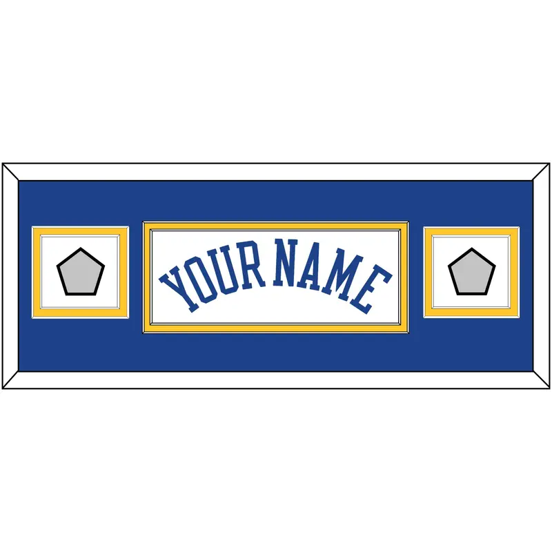 Golden State Name & 2 Champions Patches - Home White (2010-2019) - Double Mat 4